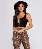 Lace Me Up Buttercup Top is a trendy pick to create 2023 festival outfits, festival dresses, outfits for concerts or raves, and complete your best party outfits!