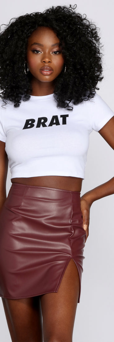 With fun and flirty details, Brat Graphic Cropped Tee shows off your unique style for a trendy outfit for the summer season!