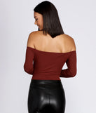 Off Shoulder Tie Front Crop Top