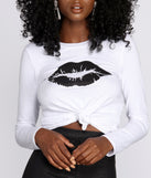 Lovely Lips Long Sleeve Graphic Tee