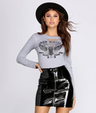 Miss Moto Crew Neck Top