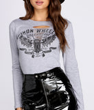 Miss Moto Crew Neck Top