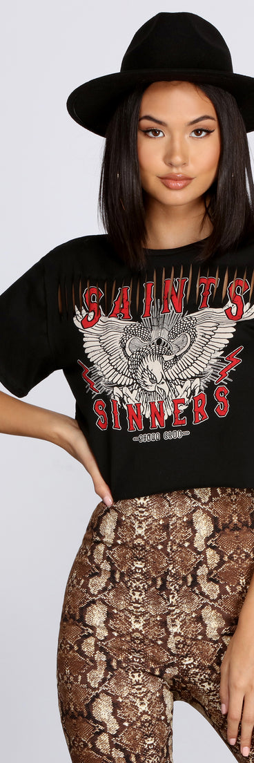 Saints And Sinners Crop Tee