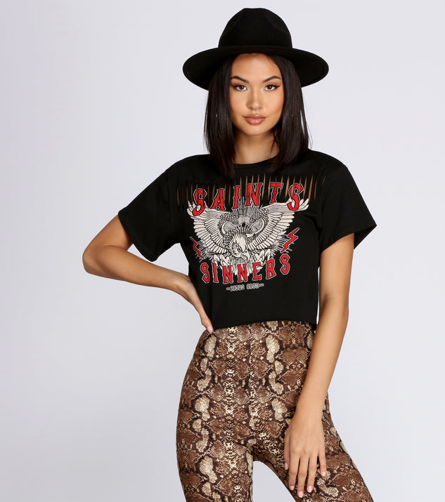 Saints And Sinners Crop Tee