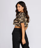 Casual Camo Waffle Knit Tee for 2022 festival outfits, festival dress, outfits for raves, concert outfits, and/or club outfits