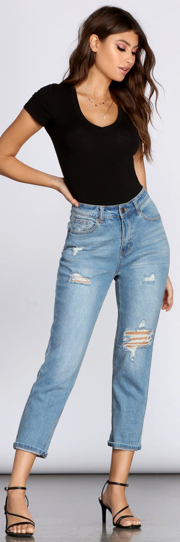 Simple Style V-Neck Bodysuit