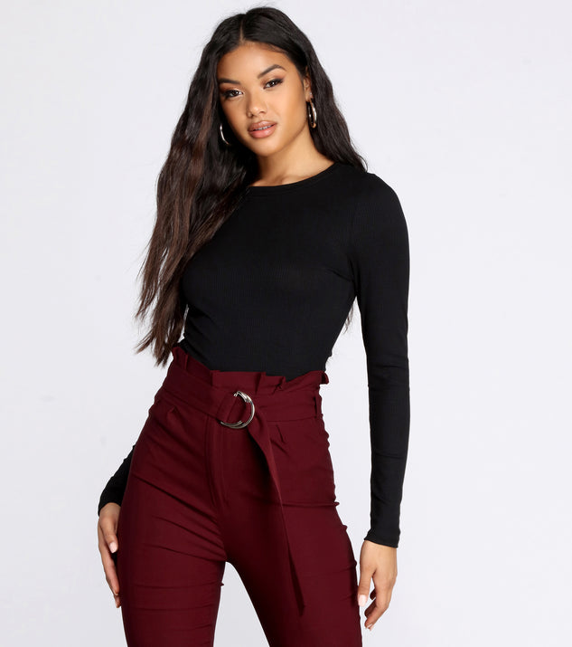 With fun and flirty details, Basic Crew Neck Ribbed Top shows off your unique style for a trendy outfit for the summer season!