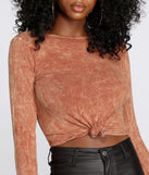 With fun and flirty details, Mineral Wash Crop Top shows off your unique style for a trendy outfit for the summer season!