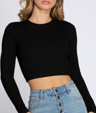 Ribbed Knit Basic Crop Top