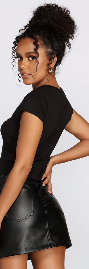 With fun and flirty details, Nice But Naughty Graphic Tee shows off your unique style for a trendy outfit for the summer season!