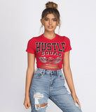 With fun and flirty details, Hustle Squad Slashed Crop Top shows off your unique style for a trendy outfit for the summer season!