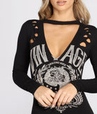 Vintage Destructed Jersey Knit Mini Dress