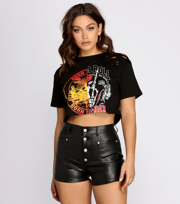 50/50 Rocker Vibes Graphic Tee is a trendy pick to create 2023 festival outfits, festival dresses, outfits for concerts or raves, and complete your best party outfits!