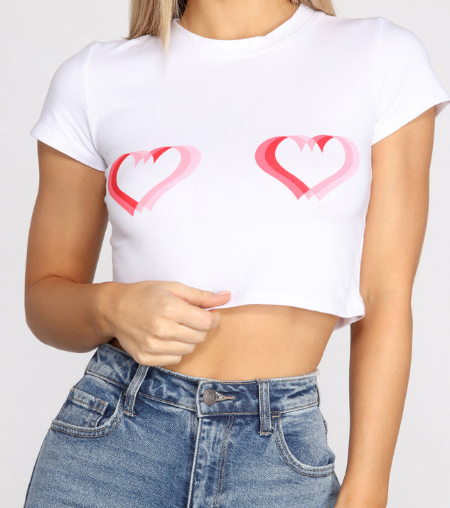 With fun and flirty details, Hearts On Hearts Tee shows off your unique style for a trendy outfit for the summer season!