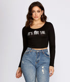 With fun and flirty details, It's Not You Long Sleeve Crop Top shows off your unique style for a trendy outfit for the summer season!