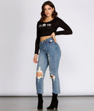 With fun and flirty details, It's Not You Long Sleeve Crop Top shows off your unique style for a trendy outfit for the summer season!