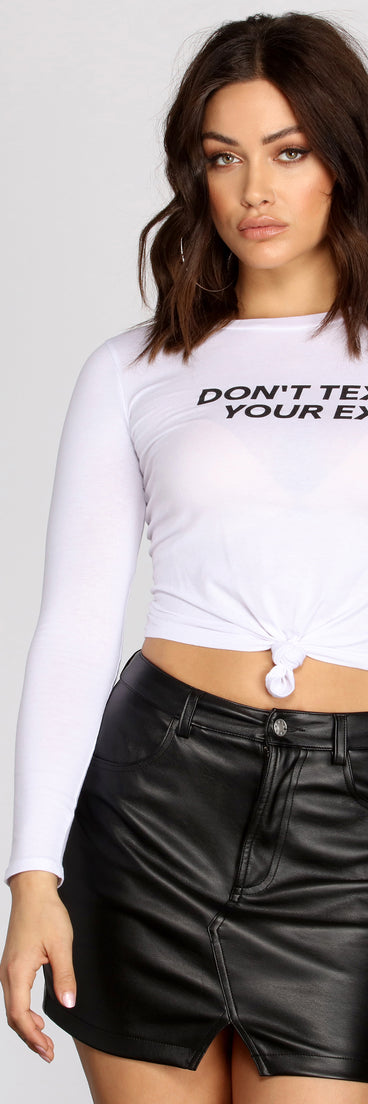 With fun and flirty details, Don't Text Your Ex Tee shows off your unique style for a trendy outfit for the summer season!