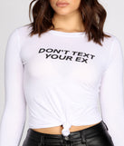 With fun and flirty details, Don't Text Your Ex Tee shows off your unique style for a trendy outfit for the summer season!