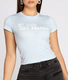 With fun and flirty details, 100% Aquarius Tee shows off your unique style for a trendy outfit for the summer season!