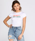 With fun and flirty details, 100% Lucky Cotton Tee shows off your unique style for a trendy outfit for the summer season!