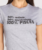 With fun and flirty details, 100% Pisces Tee shows off your unique style for a trendy outfit for the summer season!