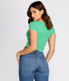 With fun and flirty details, Lucky Day Shamrock Cropped Top shows off your unique style for a trendy outfit for the summer season!