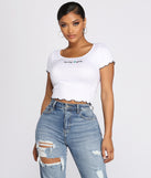 With fun and flirty details, Lucky You Knit Cropped Top shows off your unique style for a trendy outfit for the summer season!