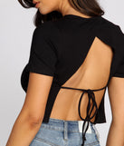 With fun and flirty details, Open Tie Back Ribbed Knit Crop Top shows off your unique style for a trendy outfit for the summer season!