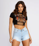 With fun and flirty details, Girls Who Rock Slashed Tee shows off your unique style for a trendy outfit for the summer season!