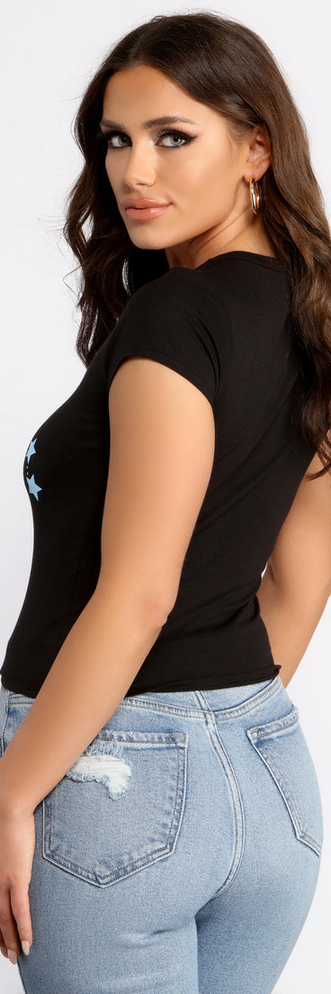 With fun and flirty details, Aries Star Graphic Tee shows off your unique style for a trendy outfit for the summer season!