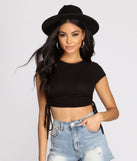 With fun and flirty details, Side To Side Ribbed Knit Crop Top shows off your unique style for a trendy outfit for the summer season!
