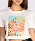 With fun and flirty details, Holiday Motel Graphic Tee shows off your unique style for a trendy outfit for the summer season!