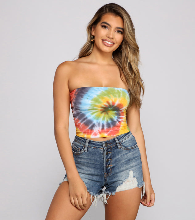 Tie dye tube top dress top