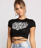 On The Road Graphic Crop Top is a trendy pick to create 2023 festival outfits, festival dresses, outfits for concerts or raves, and complete your best party outfits!