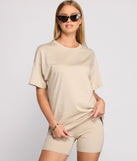 With fun and flirty details, Feeling Basic Crew Neck Tee shows off your unique style for a trendy outfit for the summer season!