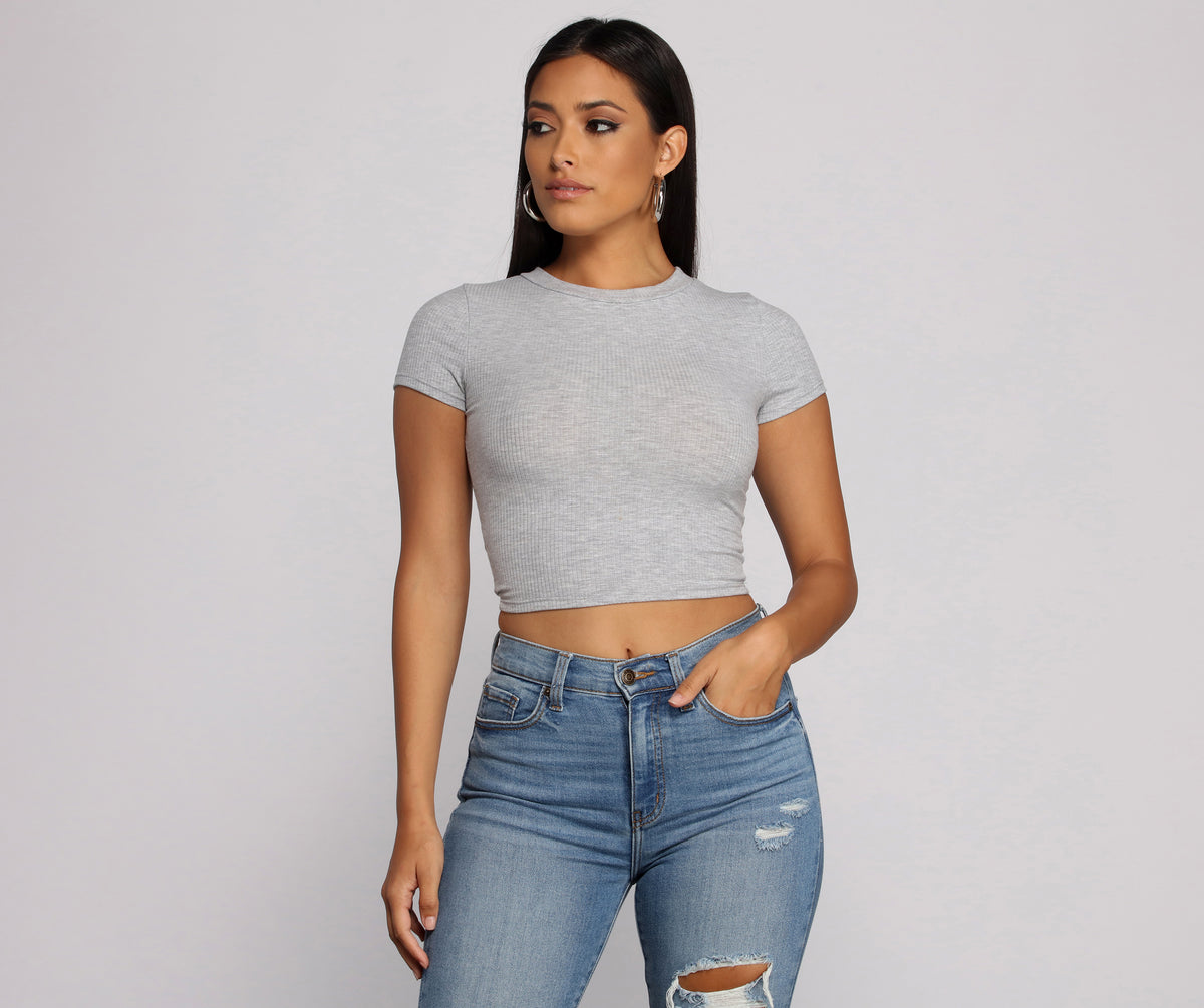 REVIEW FOR SUCKER CREW NECK CROP TOP YV470 main image 1