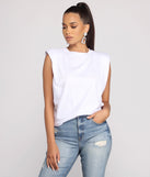 With fun and flirty details, Essential Crew Neck Basic Muscle Tee shows off your unique style for a trendy outfit for the summer season!