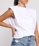 With fun and flirty details, Essential Crew Neck Basic Muscle Tee shows off your unique style for a trendy outfit for the summer season!