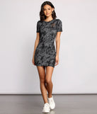 Tie Dye Frenzy Brushed Knit Mini Dress