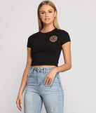 Women's Decorative Skull Black Graphic Tee