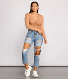 With fun and flirty details, Draw Me In Ribbed Crop Top shows off your unique style for a trendy outfit for the summer season!