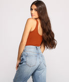 With fun and flirty details, What's The Scoop Ribbed Tank Bodysuit shows off your unique style for a trendy outfit for the summer season!