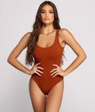 With fun and flirty details, What's The Scoop Ribbed Tank Bodysuit shows off your unique style for a trendy outfit for the summer season!