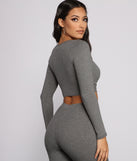With fun and flirty details, Ribbed Knit Henley Crop Top shows off your unique style for a trendy outfit for the summer season!