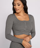 With fun and flirty details, Ribbed Knit Henley Crop Top shows off your unique style for a trendy outfit for the summer season!