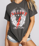 With fun and flirty details, Freedom Oversized Graphic Tee shows off your unique style for a trendy outfit for the summer season!