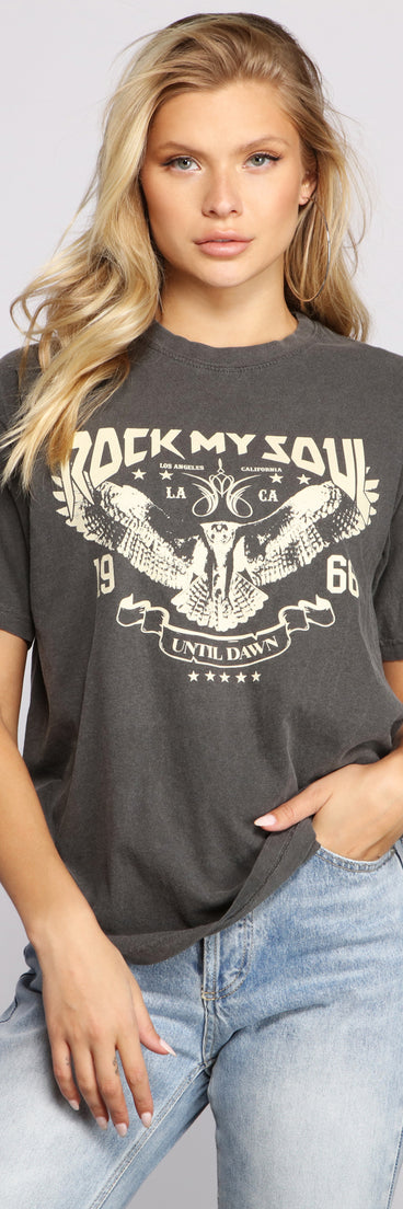 With fun and flirty details, Rock My Soul Oversized Graphic Tee shows off your unique style for a trendy outfit for the summer season!