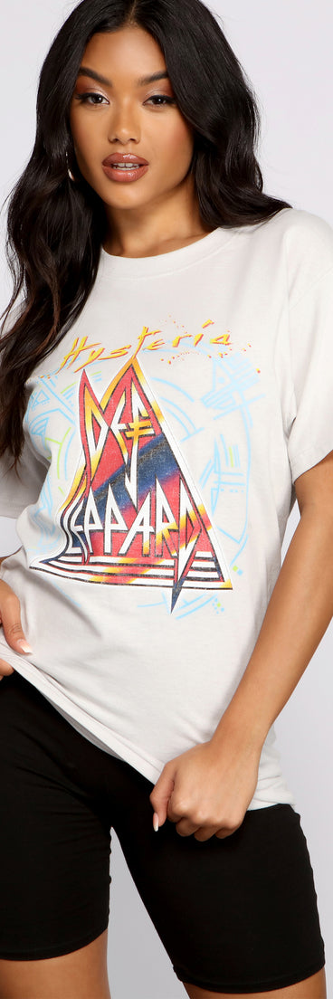 With fun and flirty details, Oversized Def Leppard Band Tee shows off your unique style for a trendy outfit for the summer season!