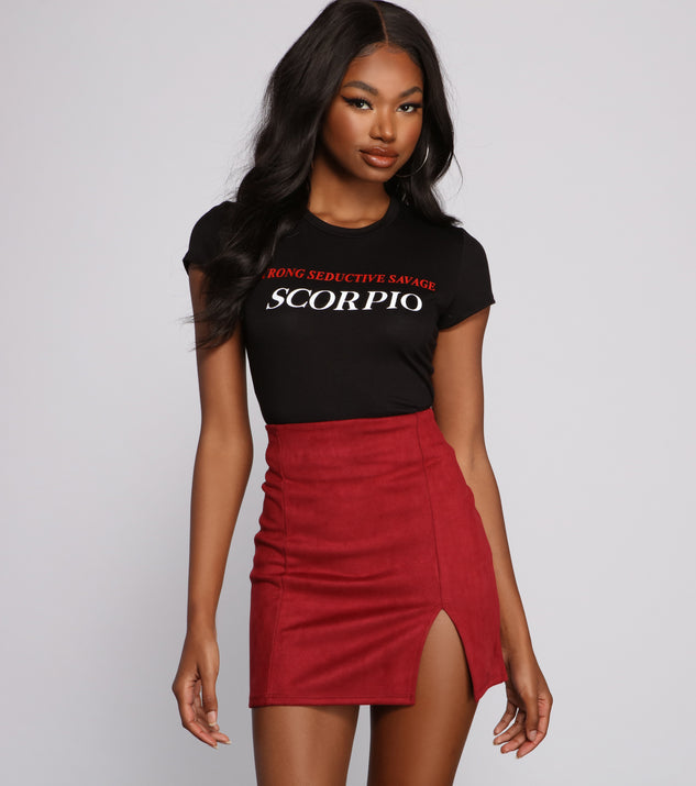 With fun and flirty details, Scorpio Babe Graphic Tee Shirt shows off your unique style for a trendy outfit for the summer season!