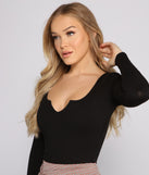 With fun and flirty details, Back to Basics Notched Knit Bodysuit shows off your unique style for a trendy outfit for the summer season!